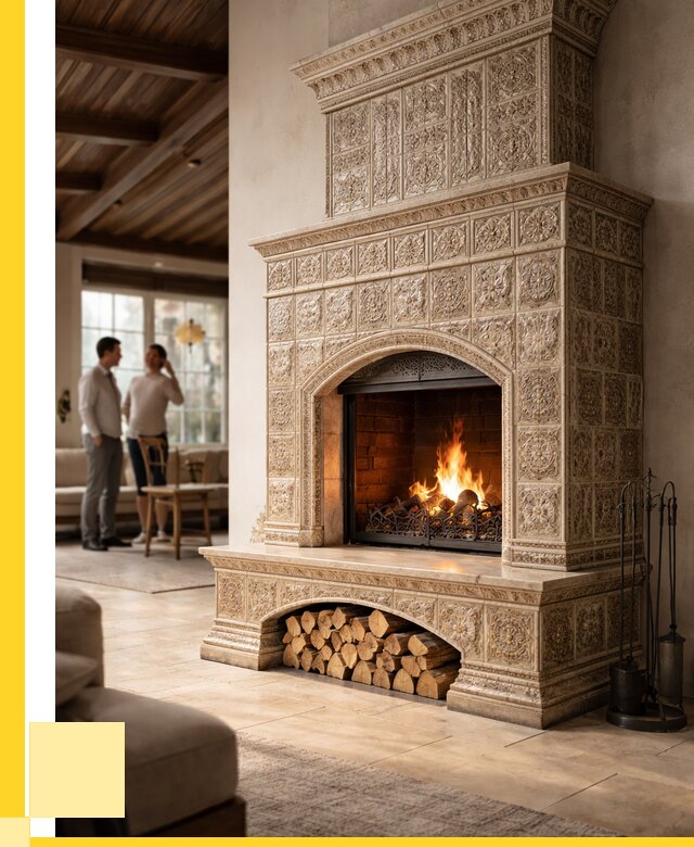 Купить изразцовый камин в Светлограде от 253950 р. | ЭриданСвт