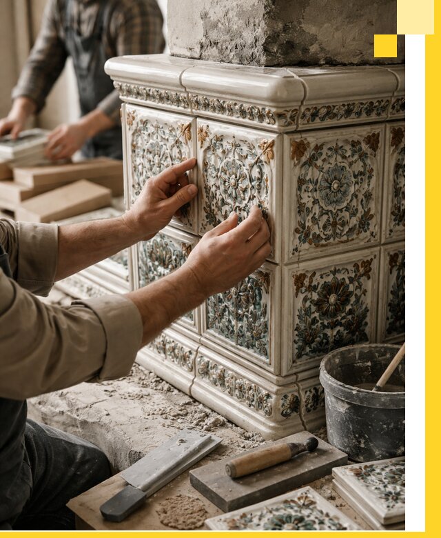 Изразцовые камины под ключ в Светлограде: проект и монтаж