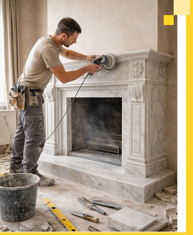 Изготовление и установка мраморных каминов в Светлограде под ключ