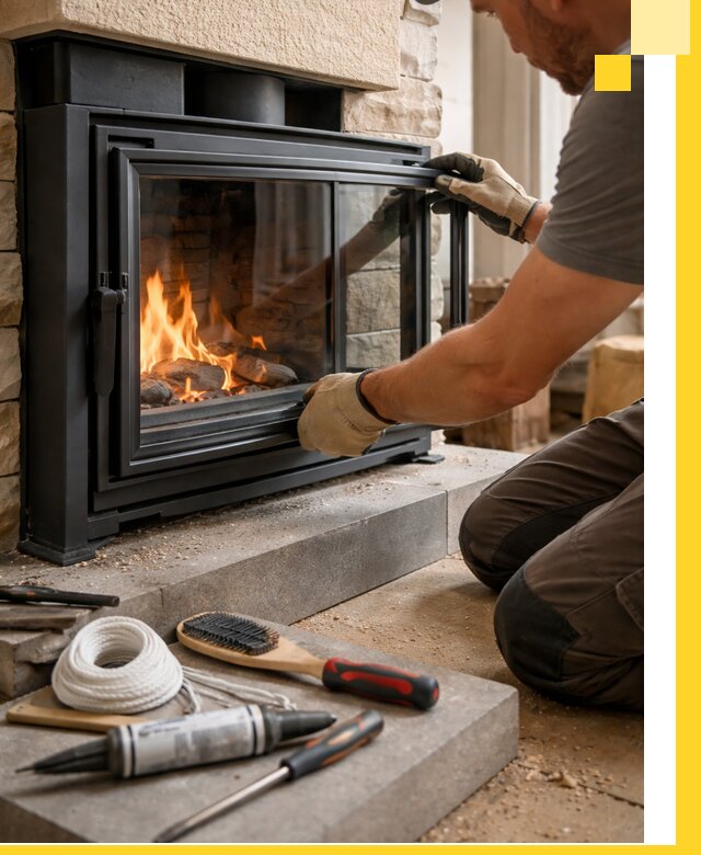 Производство, монтаж и доставка каминов со стеклом в Светлограде