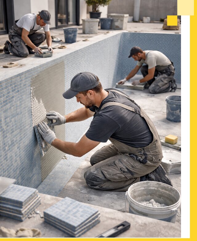 Облицовка бассейнов в Светлограде плитка мозаика гидроизоляция