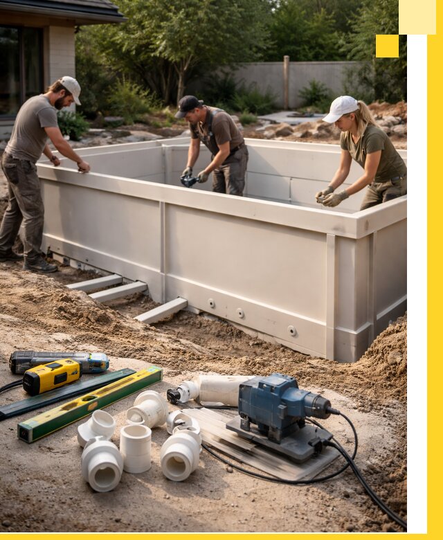 Установка полипропиленовых бассейнов под ключ в Светлограде