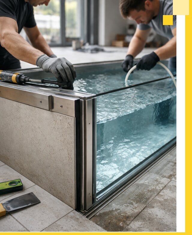 Проектирование и монтаж стеклянных бассейнов в Светлограде