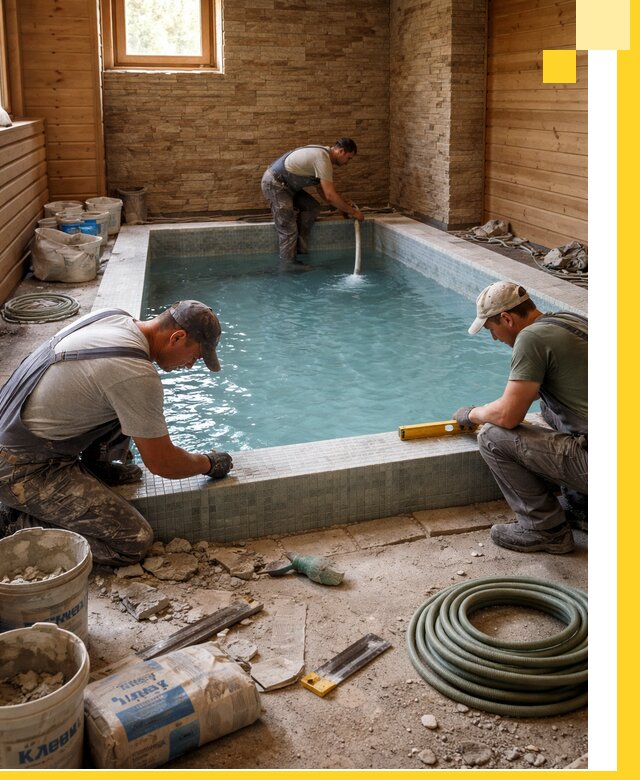 Проектирование и строительство бассейнов для бани в Светлограде