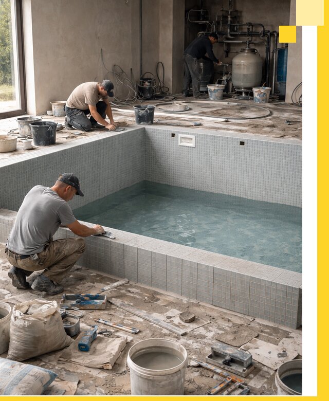 Строительство и монтаж бассейнов в помещении в Светлограде