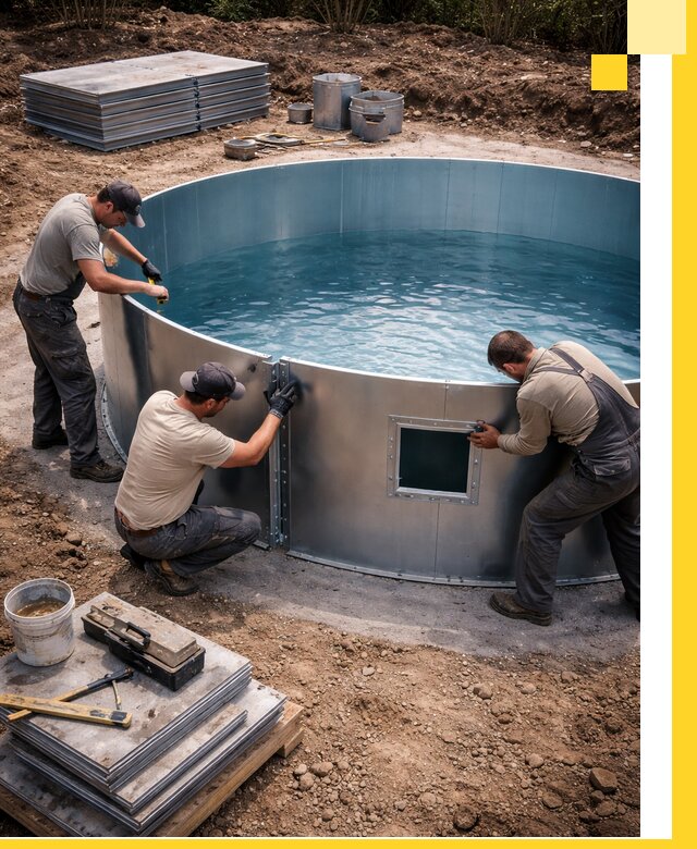 Круглые бассейны под ключ в Светлограде проектирование и монтаж