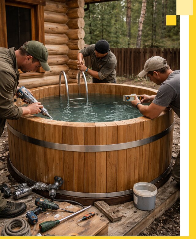 Строительство бань с купелью под ключ и отделкой в Светлограде