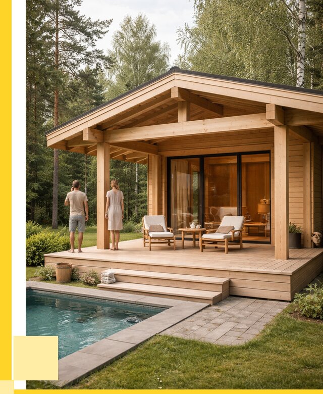 Бани с террасой под ключ в Светлограде от 609480 р. | ЭриданСвт