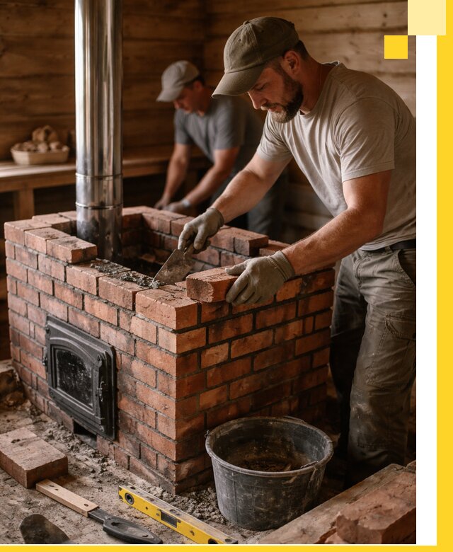 Кирпичные печи для бани под ключ в Светлограде, проект и монтаж