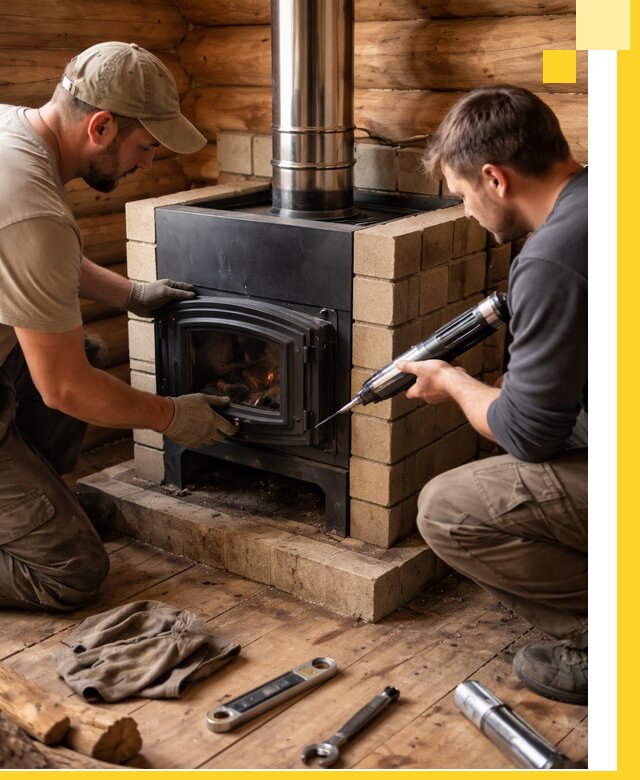 Монтаж и установка печи в бане под ключ с гарантией в Светлограде