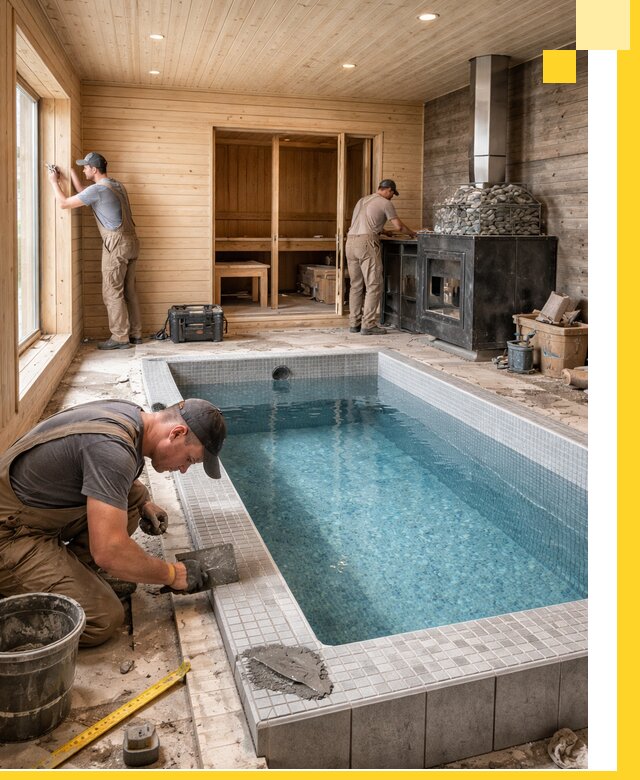 Проект бани с бассейном и сауной в Светлограде под ключ