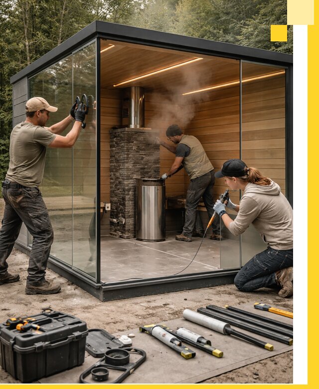 Проектирование и строительство стеклянных бань в Светлограде