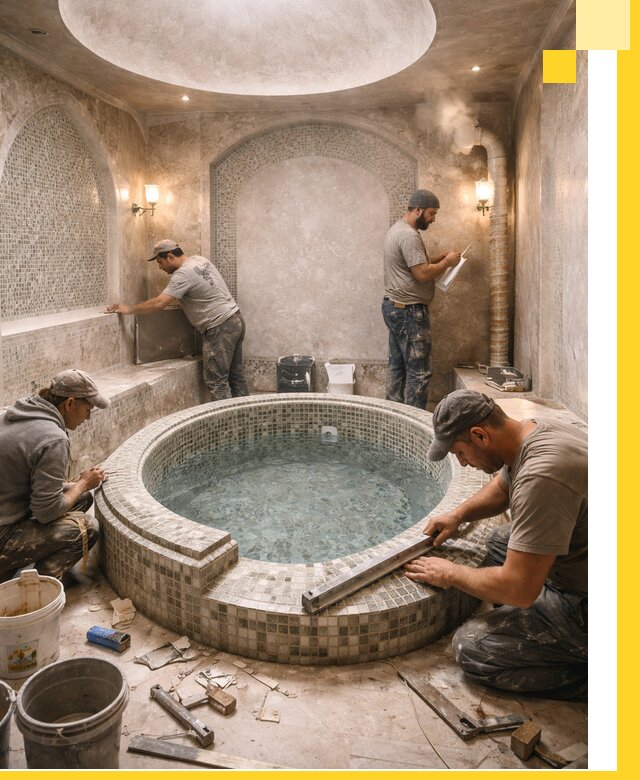 Профессиональное строительство хамама с бассейном в Светлограде под ключ